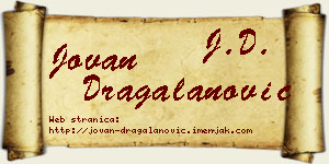 Jovan Dragalanović vizit kartica
